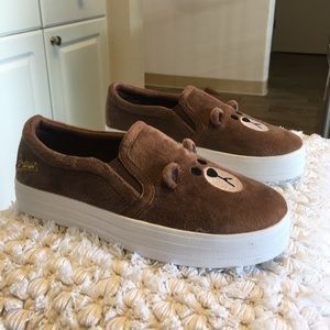 Skechers slip on Line Friends shoes!
